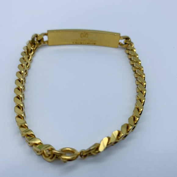 Vintage Valentino Garavani Gold-plated V-Logo Curb Chain Bracelet - Picture 5 of 12